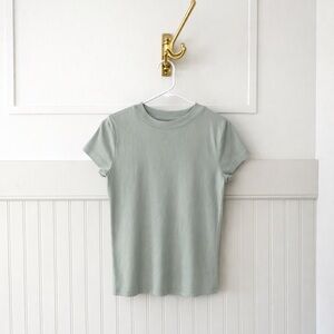 a new day Ribbed Crewneck Tee in Sage Green